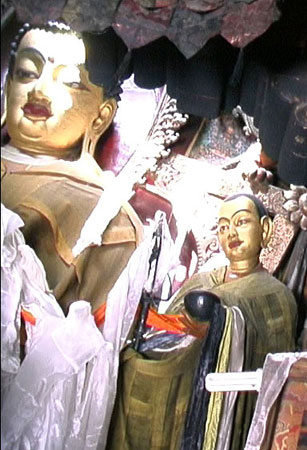 Статуя Шарипутры из храма-ступы Кумбум